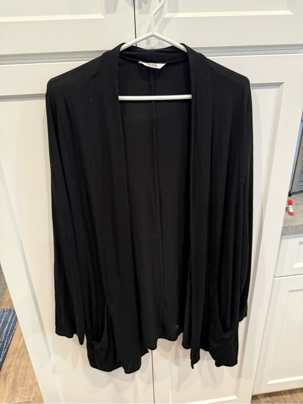 Penningtons Black Open-Front Draped Cardigan